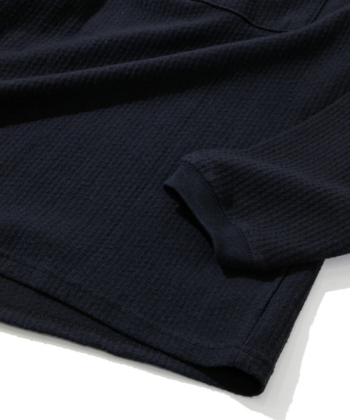 AOZORA(アオゾラ)の「AOZORA/アオゾラ 刺し子WAVEバインダーヘンリー(Tシャツ/カットソー・メンズ・ブラック/オリーブ・MEDIUM/LARGE/X-LARGE)」の6枚目の写真