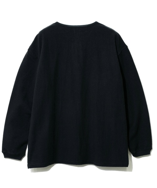 AOZORA(アオゾラ)の「AOZORA/アオゾラ 刺し子WAVEバインダーヘンリー(Tシャツ/カットソー・メンズ・ブラック/オリーブ・MEDIUM/LARGE/X-LARGE)」の8枚目の写真