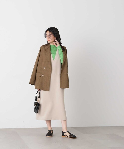 N.(N. Natural Beauty Basic)(エヌエヌナチュラルビューティーベーシック)の「【S Size Line】◆麻調ピークドダブルジャケット(テーラードジャケット・レディース・ネイビー/ブラウン・SMALL/MEDIUM)」の19枚目の写真