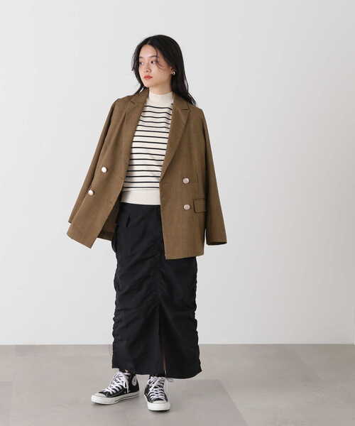 N.(N. Natural Beauty Basic)(エヌエヌナチュラルビューティーベーシック)の「【S Size Line】◆麻調ピークドダブルジャケット(テーラードジャケット・レディース・ネイビー/ブラウン・SMALL/MEDIUM)」の22枚目の写真