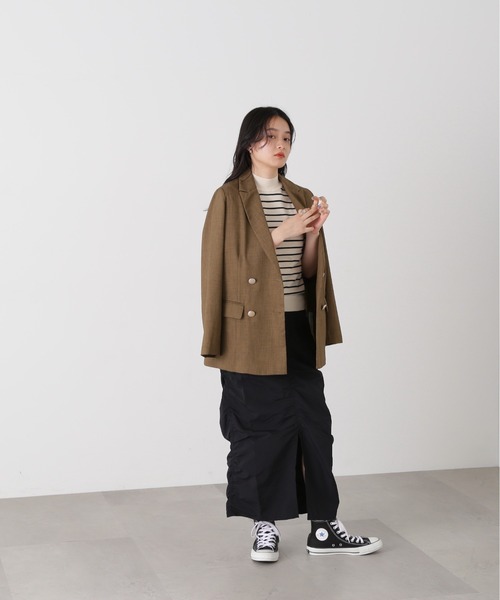 N.(N. Natural Beauty Basic)(エヌエヌナチュラルビューティーベーシック)の「【S Size Line】◆麻調ピークドダブルジャケット(テーラードジャケット・レディース・ネイビー/ブラウン・SMALL/MEDIUM)」の7枚目の写真