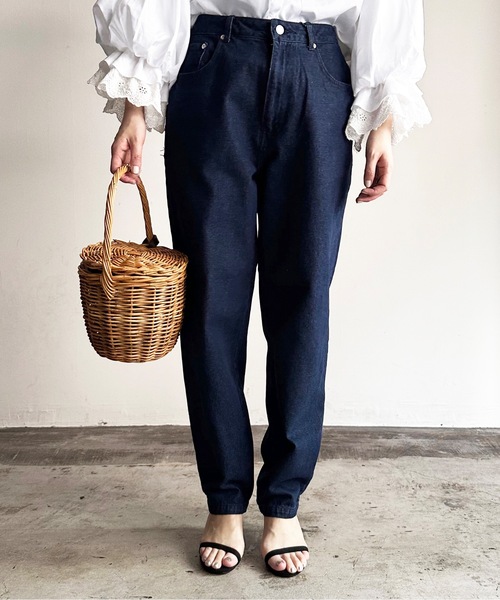 COMMON WARE(コモンウェアー)の「COMMONWARE:12ozデニムワイドテーパードパンツ(デニムパンツ・レディース・ケミカルウォッシュ/インディゴブルー/ライトインディゴブルー/ブラック系/ブラック・L/XL/M)」の13枚目の写真