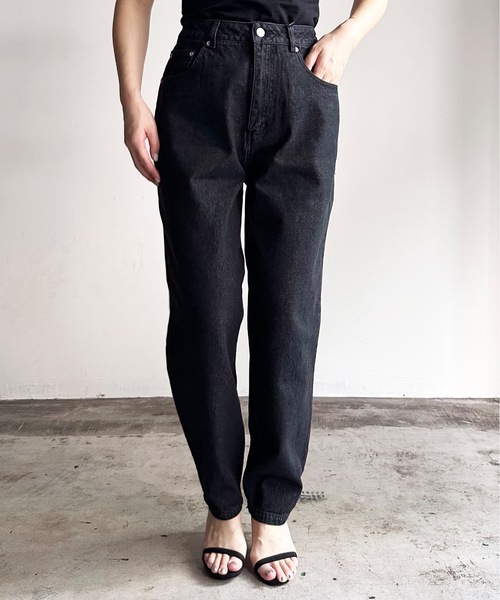 COMMON WARE(コモンウェアー)の「COMMONWARE:12ozデニムワイドテーパードパンツ(デニムパンツ・レディース・ケミカルウォッシュ/インディゴブルー/ライトインディゴブルー/ブラック系/ブラック・L/XL/M)」の6枚目の写真