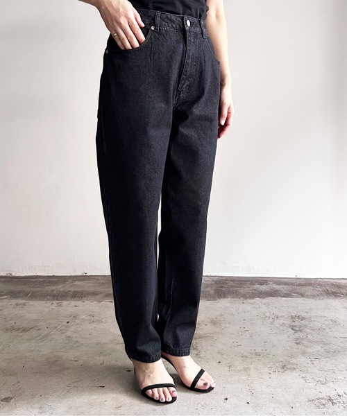 COMMON WARE(コモンウェアー)の「COMMONWARE:12ozデニムワイドテーパードパンツ(デニムパンツ・レディース・ケミカルウォッシュ/インディゴブルー/ライトインディゴブルー/ブラック系/ブラック・L/XL/M)」の7枚目の写真