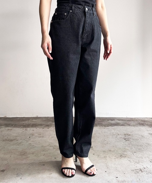 COMMON WARE(コモンウェアー)の「COMMONWARE:12ozデニムワイドテーパードパンツ(デニムパンツ・レディース・ケミカルウォッシュ/インディゴブルー/ライトインディゴブルー/ブラック系/ブラック・L/XL/M)」の8枚目の写真