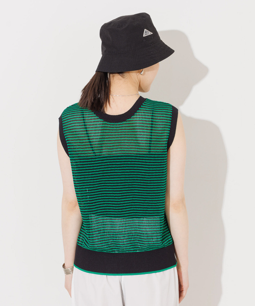 NOMINE(ノミネ)の「メッシュボーダー2WAYプルオーバー(Tシャツ/カットソー・レディース・ブラウン/レッド/ベージュ/グリーン・フリー)」の8枚目の写真