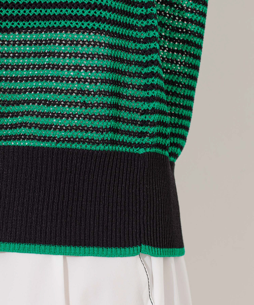 NOMINE(ノミネ)の「メッシュボーダー2WAYプルオーバー(Tシャツ/カットソー・レディース・ブラウン/レッド/ベージュ/グリーン・フリー)」の11枚目の写真