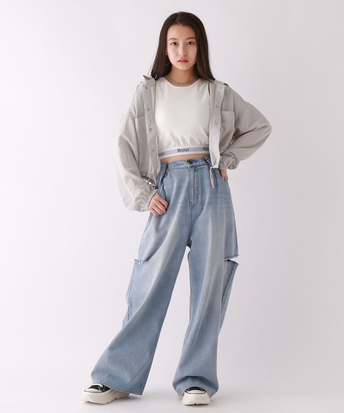 repipi armario（レピピ アルマリオ）の「スパンボイルショートパーカー（シャツ/ブラウス・キッズ・ホワイト/ラベンダー/グレー/ブラック/ライトイエロー/ブルー系その他/ホワイト系その他・SMALL/MEDIUM/LARGE）」の17枚目の写真