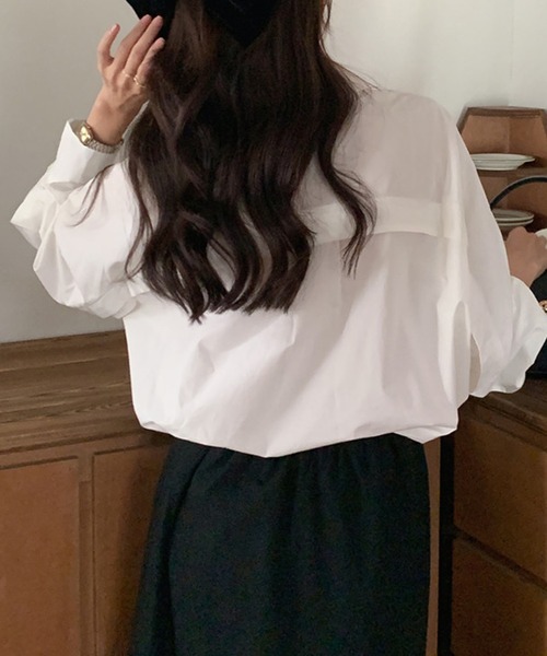 DAY CLOSET(デイ クローゼット)の「レディース 長袖パステルプリーツ袖比翼シャツ(シャツ/ブラウス・レディース・グリーン/イエロー/ホワイト・ONE SIZE)」の7枚目の写真