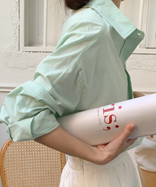 DAY CLOSET(デイ クローゼット)の「レディース 長袖パステルプリーツ袖比翼シャツ(シャツ/ブラウス・レディース・グリーン/イエロー/ホワイト・ONE SIZE)」の10枚目の写真