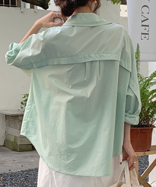 DAY CLOSET(デイ クローゼット)の「レディース 長袖パステルプリーツ袖比翼シャツ(シャツ/ブラウス・レディース・グリーン/イエロー/ホワイト・ONE SIZE)」の11枚目の写真