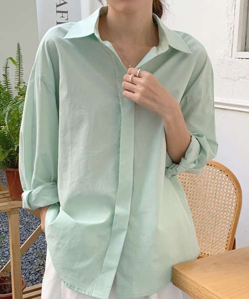 DAY CLOSET(デイ クローゼット)の「レディース 長袖パステルプリーツ袖比翼シャツ(シャツ/ブラウス・レディース・グリーン/イエロー/ホワイト・ONE SIZE)」の21枚目の写真