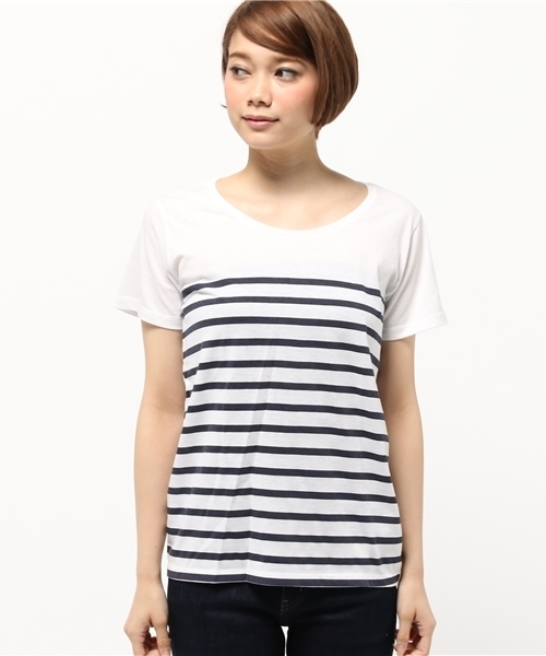 OUTLET(アウトレット)の「【Ciaopanic】ボーダープリントTee(Tシャツ/カットソー・レディース・ブルー/ネイビー/レッド・FREE)」の10枚目の写真
