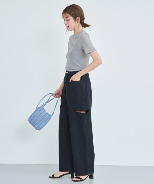attiree(アティレー)の「【XS~Lサイズ展開】サイドカットパンツ(デニムパンツ・レディース・ブルー/ブラック/ホワイト/ブルー系その他/ライトブルー・LARGE/MEDIUM/SMALL/X-SMALL)」の9枚目の写真