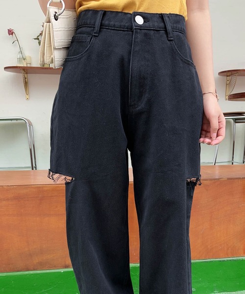 美品　トルネードマート　ブラック　 サイドカットデニムパンツ ボトムス通販 | TORNADO MART ONLINE STORE