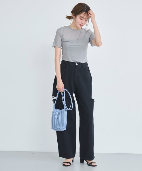 attiree(アティレー)の「【XS~Lサイズ展開】サイドカットパンツ(デニムパンツ・レディース・ブルー/ブラック/ホワイト/ブルー系その他/ライトブルー・LARGE/MEDIUM/SMALL/X-SMALL)」の12枚目の写真