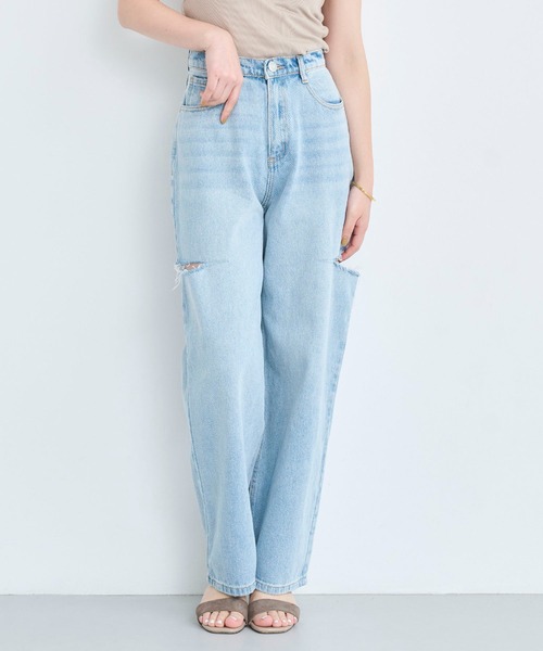 セール】【XS～Lサイズ展開】サイドカットパンツ（デニムパンツ