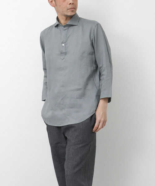 NOLLEY'S goodman(ノーリーズグッドマン)の「リネンスキッパー7分袖 プルオーバーシャツ(シャツ/ブラウス・メンズ・ホワイト/グレー/ブルー/パープル/ブラウン・S/M/L)」の14枚目の写真