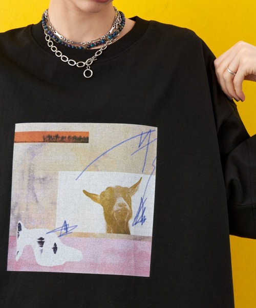 AIVER（アイバー）の「AIVER　コラージュフォトS/SビッグTEE（Tシャツ/カットソー・メンズ・オフホワイト/ブラック/グリーン・MEDIUM/LARGE/SMALL）」の17枚目の写真