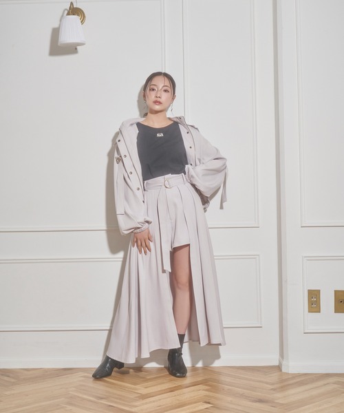 ANDGEEBEE（アンジービー）の「フレアスカパン（スカート・レディース・グレー/ブラック・MEDIUM）」の13枚目の写真