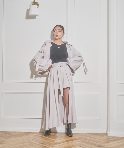 ANDGEEBEE（アンジービー）の「フレアスカパン（スカート・レディース・グレー/ブラック・MEDIUM）」の4枚目の写真