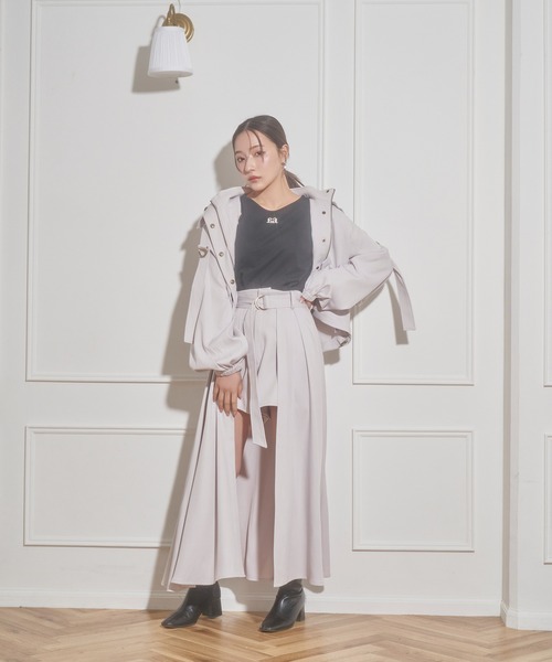 ANDGEEBEE（アンジービー）の「フレアスカパン（スカート・レディース・グレー/ブラック・MEDIUM）」の9枚目の写真