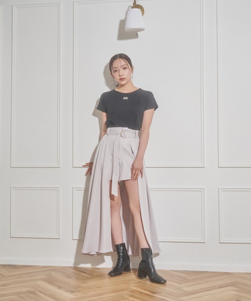 ANDGEEBEE（アンジービー）の「フレアスカパン（スカート・レディース・グレー/ブラック・MEDIUM）」の18枚目の写真