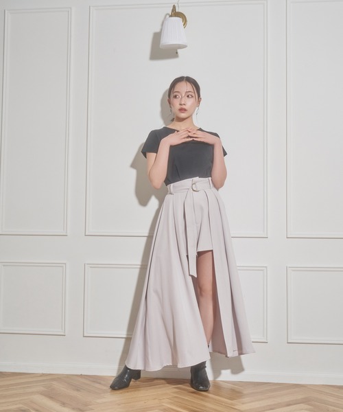 ANDGEEBEE（アンジービー）の「フレアスカパン（スカート・レディース・グレー/ブラック・MEDIUM）」の7枚目の写真