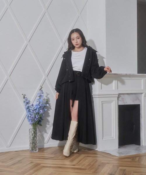 ANDGEEBEE（アンジービー）の「フレアスカパン（スカート・レディース・グレー/ブラック・MEDIUM）」の15枚目の写真