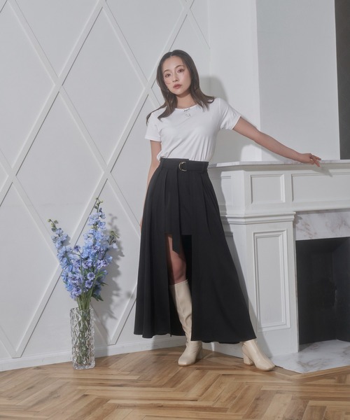 ANDGEEBEE（アンジービー）の「フレアスカパン（スカート・レディース・グレー/ブラック・MEDIUM）」の12枚目の写真