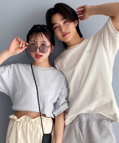 LIMMSE(リムズ)の「【LIMMSE】リラックスオーバーサイズTシャツ(Tシャツ/カットソー・メンズ・杢グレー/ピンク/サックスブルー/オフホワイト・FREE)」の2枚目の写真