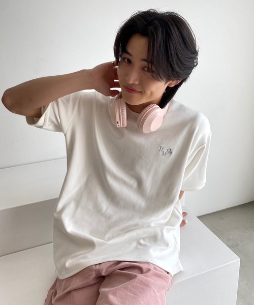 LIMMSE(リムズ)の「【LIMMSE】リラックスオーバーサイズTシャツ(Tシャツ/カットソー・メンズ・杢グレー/ピンク/サックスブルー/オフホワイト・FREE)」の22枚目の写真