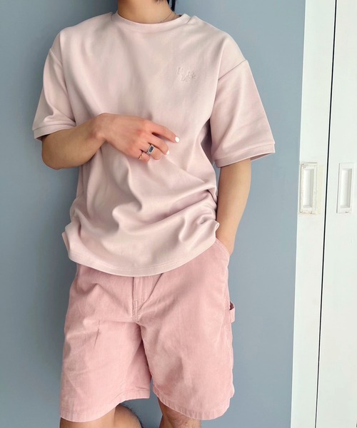 LIMMSE(リムズ)の「【LIMMSE】リラックスオーバーサイズTシャツ(Tシャツ/カットソー・メンズ・杢グレー/ピンク/サックスブルー/オフホワイト・FREE)」の9枚目の写真