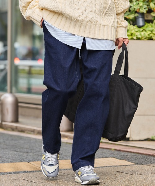 その他パンツ（ブルー・ネイビー/青色系・ストレッチ）ファッション