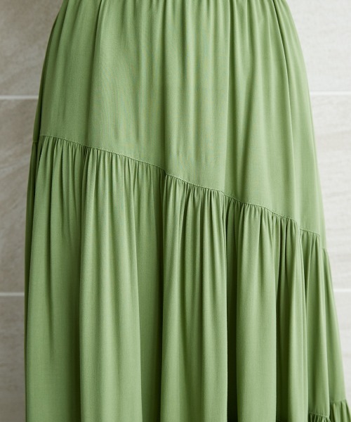 miclat（ミクラ）の「大きいサイズ　ギャザーティアードスカート　miclat（スカート・レディース・ブラック/グリーン系・LL/5L/4L/3L/L）」の13枚目の写真