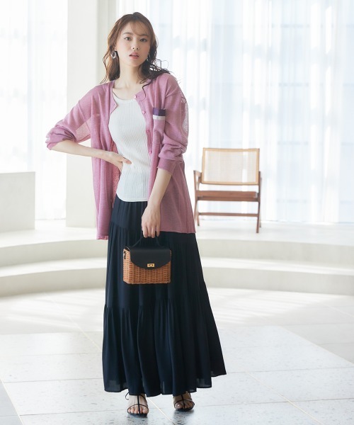 miclat（ミクラ）の「大きいサイズ　ギャザーティアードスカート　miclat（スカート・レディース・ブラック/グリーン系・LL/5L/4L/3L/L）」の6枚目の写真