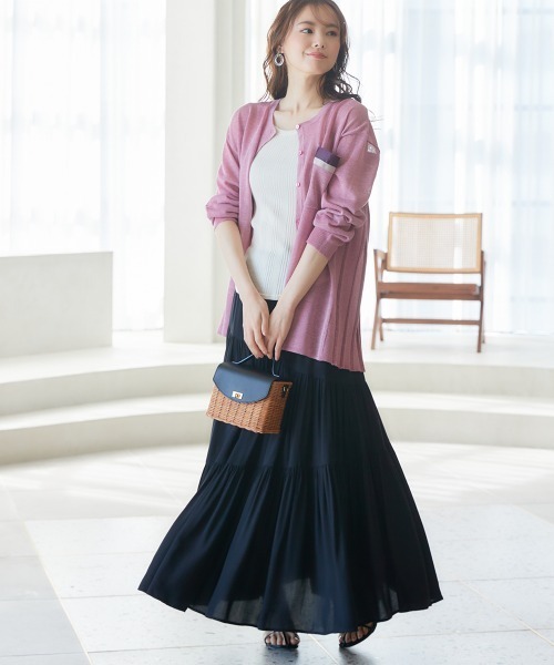 miclat（ミクラ）の「大きいサイズ　ギャザーティアードスカート　miclat（スカート・レディース・ブラック/グリーン系・LL/5L/4L/3L/L）」の10枚目の写真