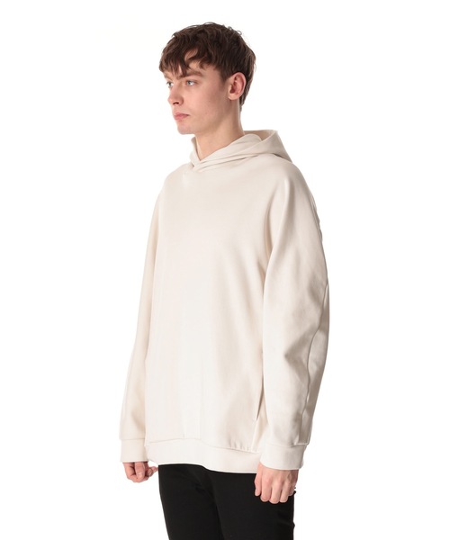 ATTACHMENT(アタッチメント)の「コットン/ポリエステル ダブルニット フーディー / CO/PE DOUBLE KNIT HOODIE(パーカー・メンズ・ブラック/ダークグレー/オフホワイト・2/3/1)」の4枚目の写真