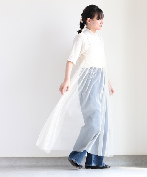 cepo（セポ）の「チュールキャミワンピース（ワンピース・レディース・オフホワイト/ブラック・FREE）」の11枚目の写真