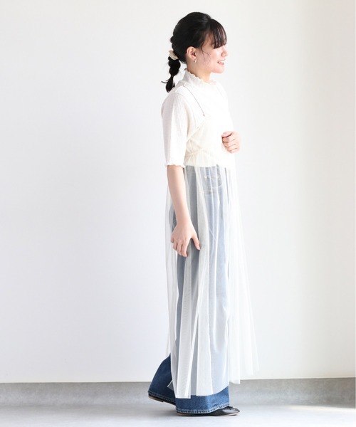 cepo（セポ）の「チュールキャミワンピース（ワンピース・レディース・オフホワイト/ブラック・FREE）」の12枚目の写真