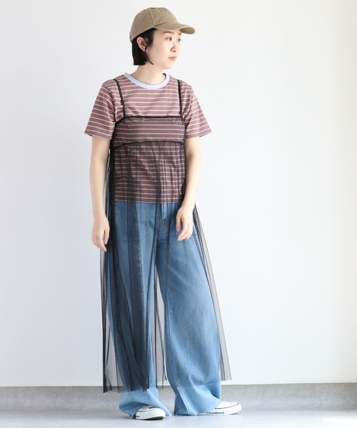 cepo（セポ）の「チュールキャミワンピース（ワンピース・レディース・オフホワイト/ブラック・FREE）」の10枚目の写真