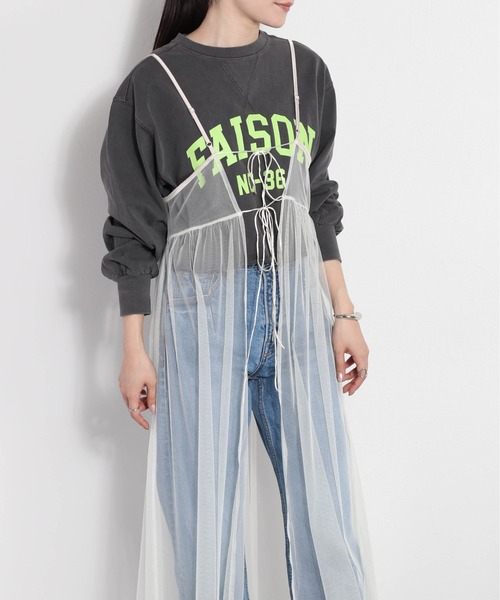 cepo（セポ）の「チュールキャミワンピース（ワンピース・レディース・オフホワイト/ブラック・FREE）」の15枚目の写真