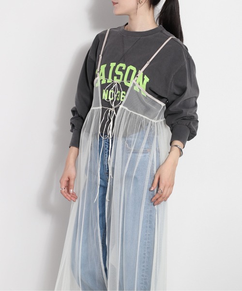 cepo（セポ）の「チュールキャミワンピース（ワンピース・レディース・オフホワイト/ブラック・FREE）」の19枚目の写真