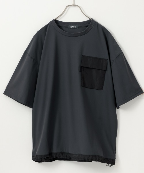 セール】接触冷感/吸水速乾/UVカット/裾ドローコード/半袖Tシャツ/ポケ