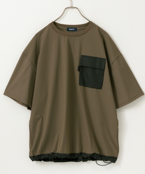 セール】接触冷感/吸水速乾/UVカット/裾ドローコード/半袖Tシャツ/ポケ