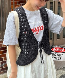 CPCM | 鍵編み花刺繍ニットベスト(ニット/セーター)