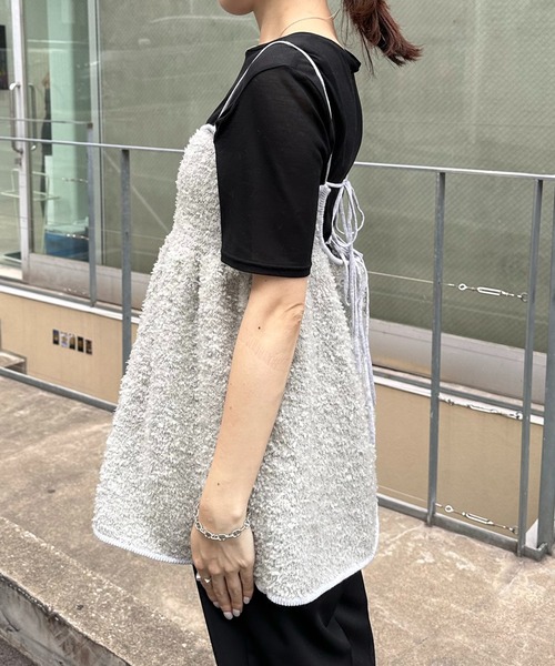 COLLAGE GALLARDAGALANTE（コラージュガリャルダガランテ）の「ツイードライクニットキャミ（キャミソール・レディース・ブラック/シルバー・FREE）」の16枚目の写真