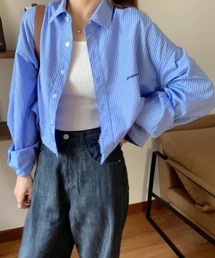 SHEENA | クロップド丈ストライプシャツ(シャツ/ブラウス)