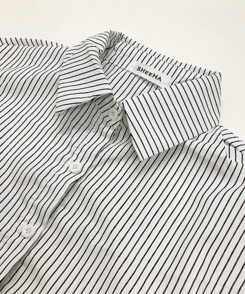 SHEENA(シーナ)の「クロップド丈ストライプシャツ(シャツ/ブラウス・レディース・ホワイト/サックスブルー・M)」の20枚目の写真
