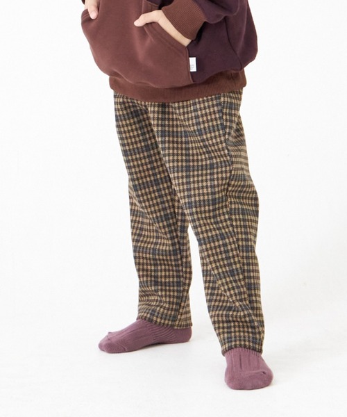 MAKE YOUR DAY（メイクユアデイ）の「チェックとドットのジャガードテーパードパンツ■80～140cm（その他パンツ・キッズ・ブラウン/グレー/ブラック・110/120/130/140/90/100/80）」の3枚目の写真